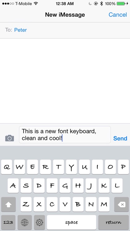 Keyboard of Bradley Hand Font: Artistic Style Keys for iOS 8