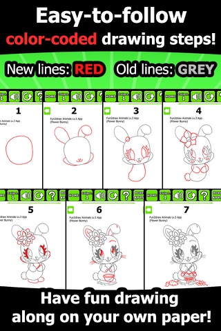 Fun2draw™ Animals Lv3 - How to Draw & Color Stylish Pretty Kawaii Animal Characters screenshot 2