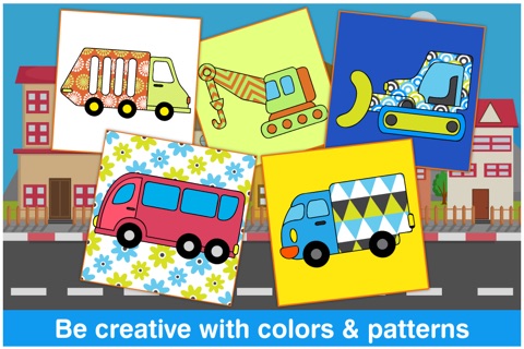 Tabbydo Little Trucks Colorbook - Vehicles coloring game for kids & preschoolers screenshot 2