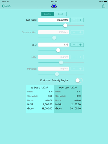 Screenshot #5 pour NoVA Calculator for Austrian Vehicles