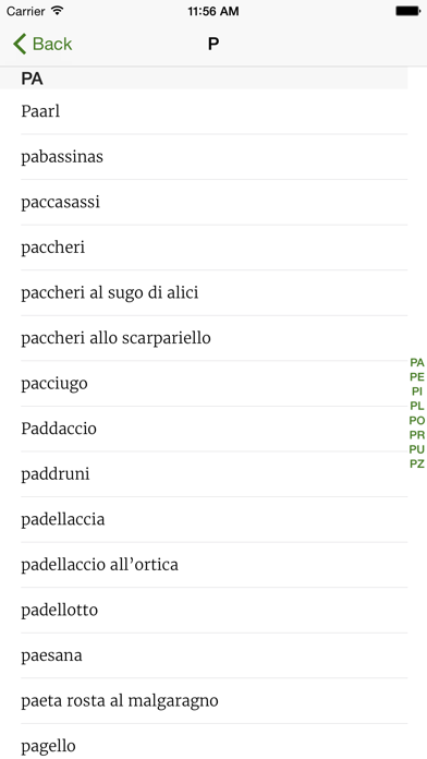 Italian Regional Cooking Dictionary Screenshot