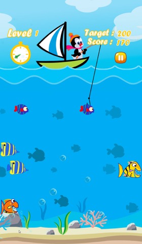ペンギンの釣りゲームは - ボートに派手な魚を捕まえますのおすすめ画像3