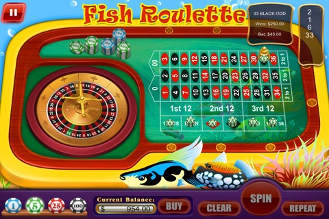 Big Splashy Gold Hungry Fish in Wonderland Jackpot Casino Roulette Free screenshot 2