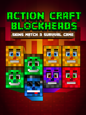 Screenshot #4 pour Action Craft Mini Blockheads Match 3 Skins Survival Game