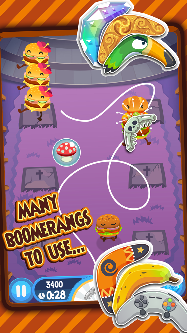 Burgerang - Combat Hordes of Crazy Burgers Screenshot 3 - AppWisp.com Burgerang - Combat Hordes of Crazy Burgers Screenshot 3 - AppWisp.com