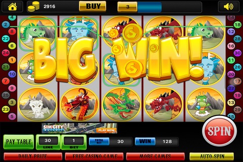 Classic War Dragons Slots Triple Simulation Casino Games screenshot 2