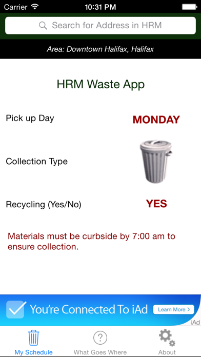 HRM Waste app screenshot