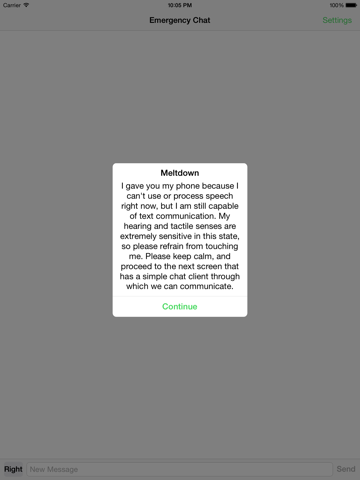 Emergency Chat iPad screenshot 1 - Utilities app