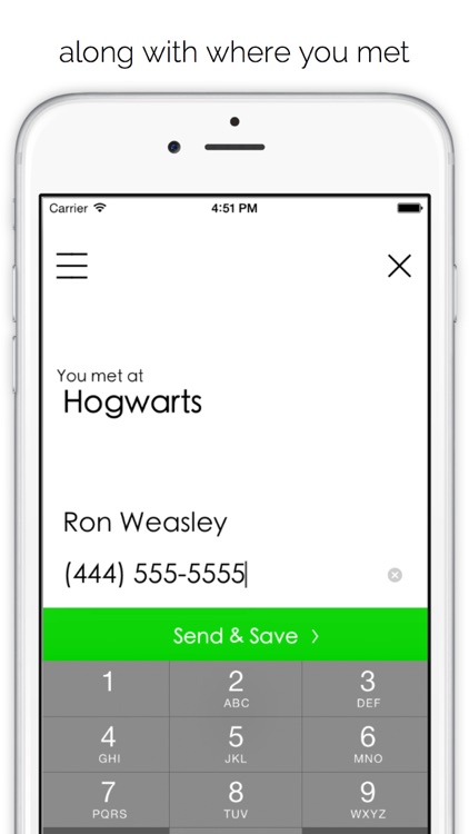 SnS - Save & Send Contact Information Faster