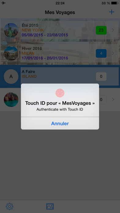 Screenshot #1 pour Mes Voyages ( Préparez vos voyages en avance )