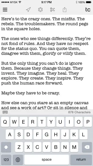 Screenshot von TextCrafter 2 ~ Craft & Share auf dem iPhone 4