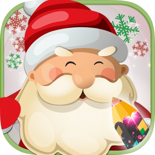 Christmas coloring pages for children - Paint and color Christmas Icon