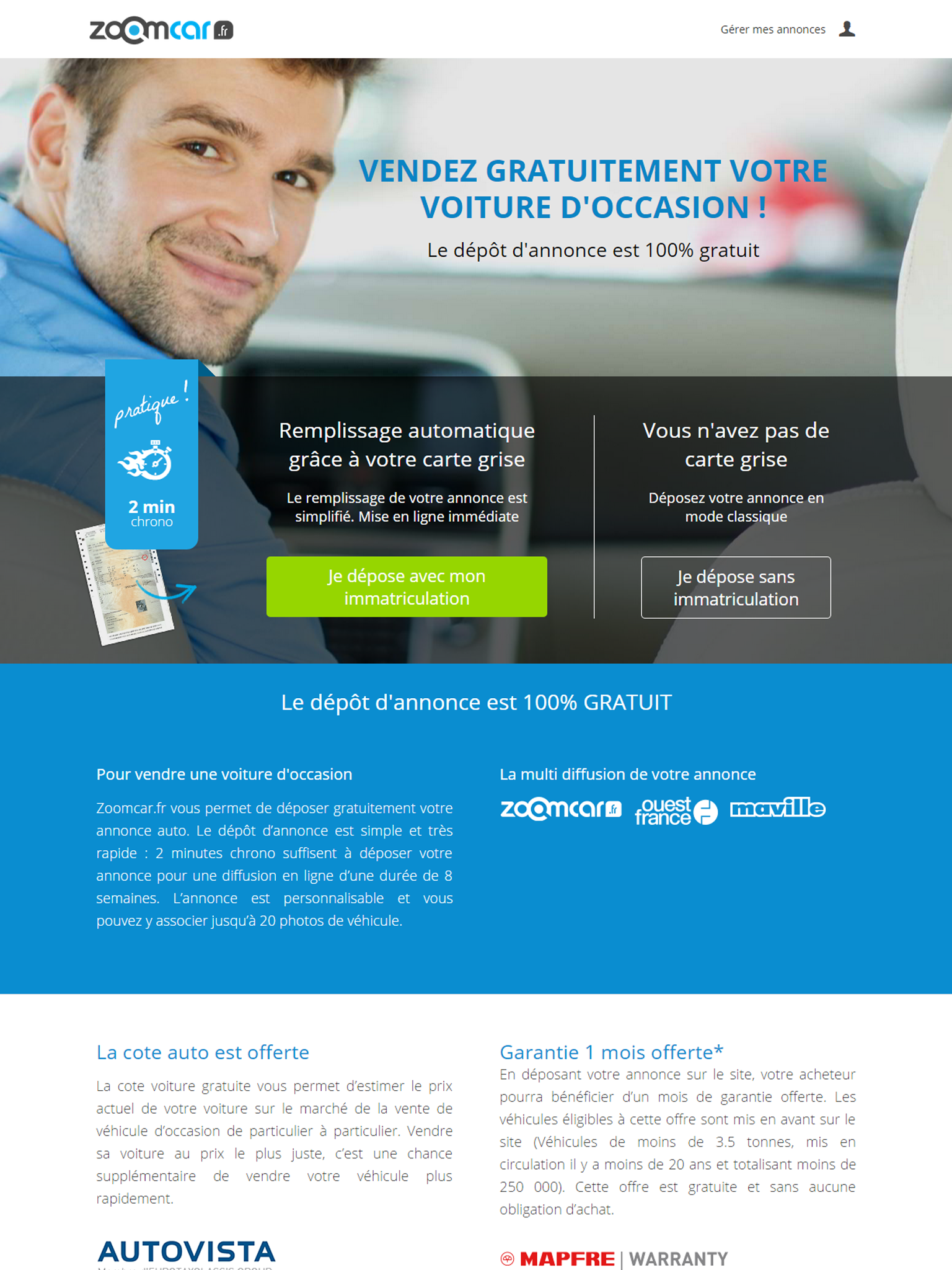 Zoomcar.fr | Annonces voitures occasion - Cote auto et depot gratuits pour vendre