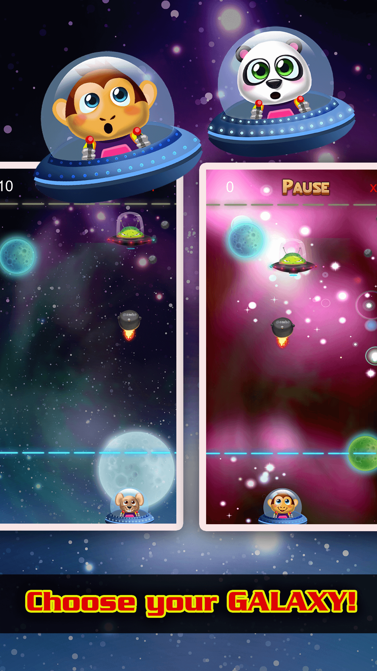 Animal Galaxy Escape Aliens Space Invaders Bubble Shooter Game screenshot 4