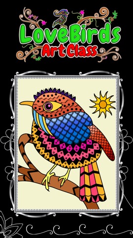 Love Birds Art Class: Stress Relieving Coloring Books for Adultsのおすすめ画像1