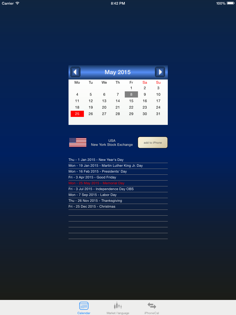 stock holiday screenshot 4