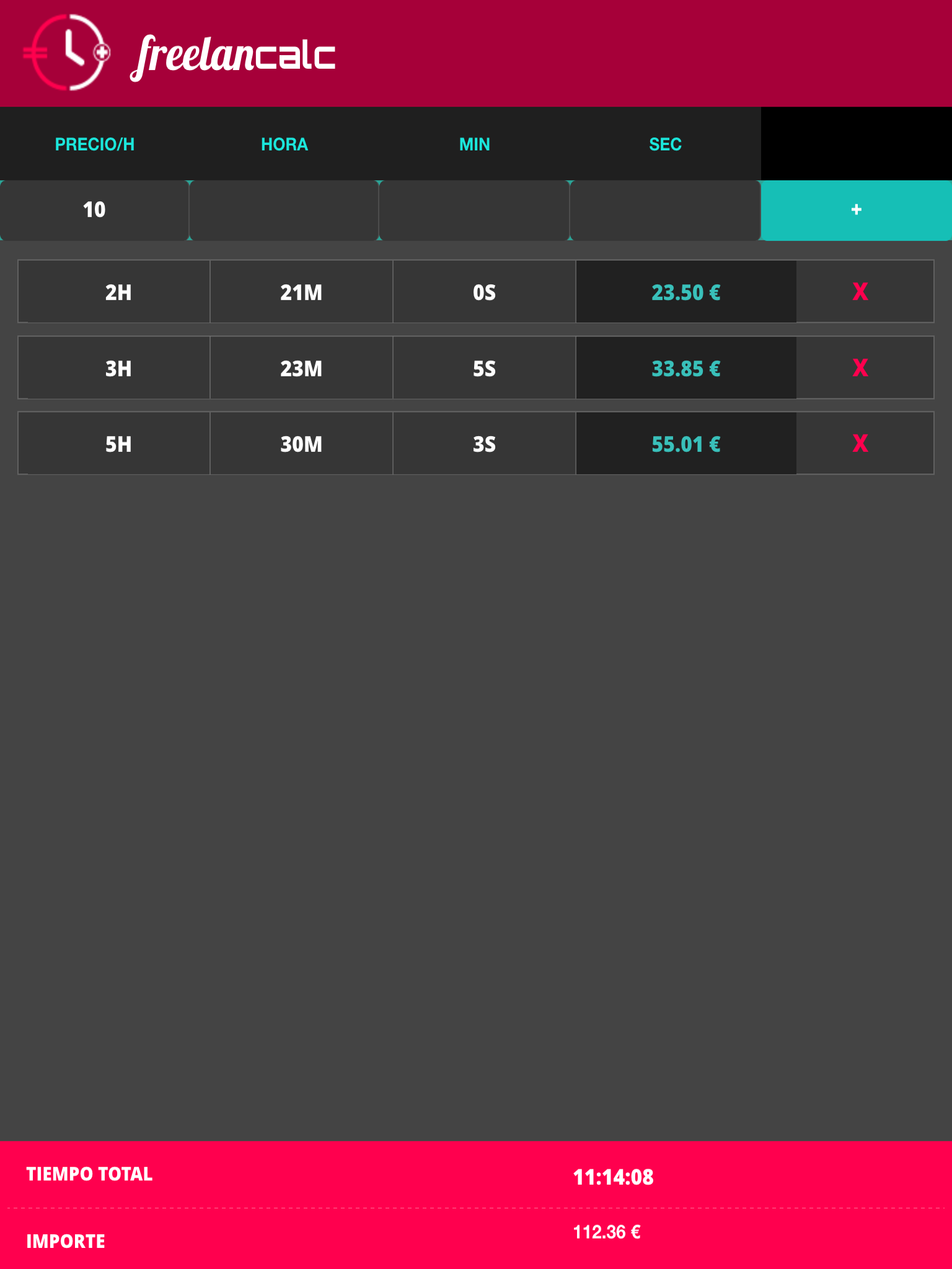 freelancalc screenshot 4