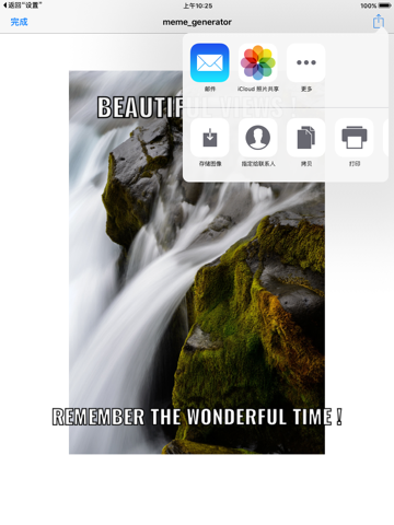 Memory generator -- add text to my photos - lite (free) iPad screenshot 4 - Photo & Video app