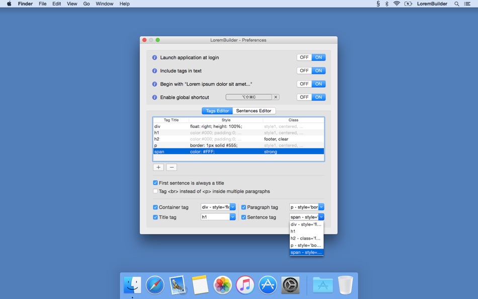 #3. LoremBuilder (macOS) Με: Valerio Criscimanna