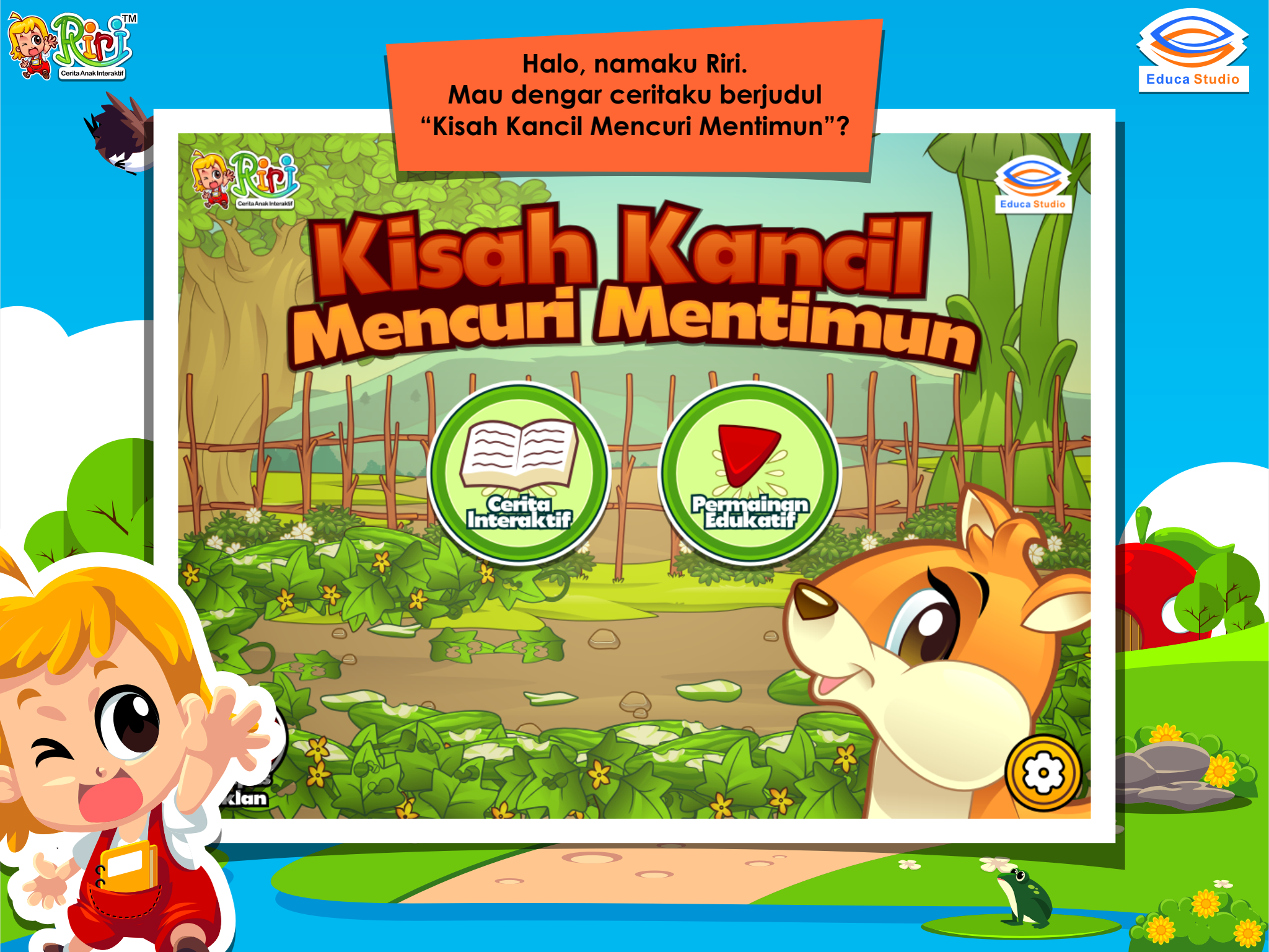 Kisah Kancil Mencuri Mentimun - Cerita Anak Interaktif