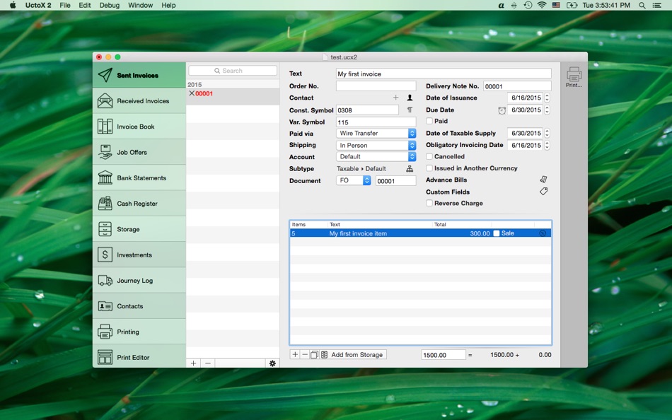 #1. UctoX 2 (macOS) 来自: Charlie Monroe Software, s.r.o.