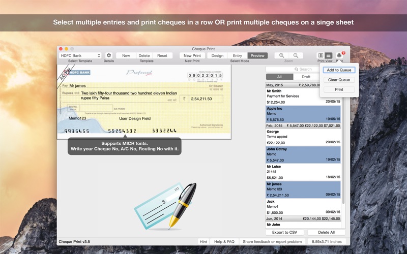 Cheque Print 2 Screenshot