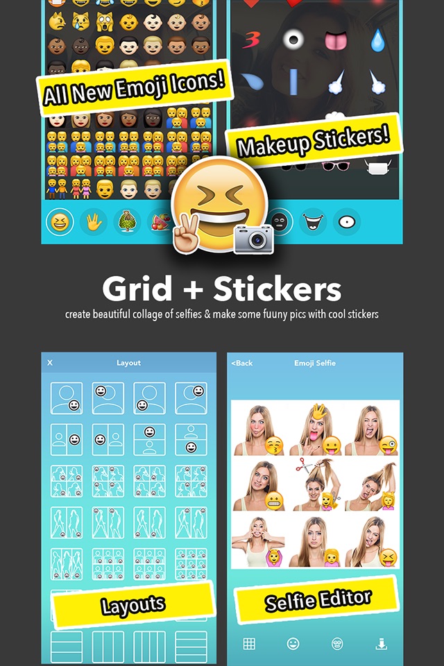 Emoji Selfie - 1000+ Emoticons & Face Makeup + Collage Maker screenshot 4