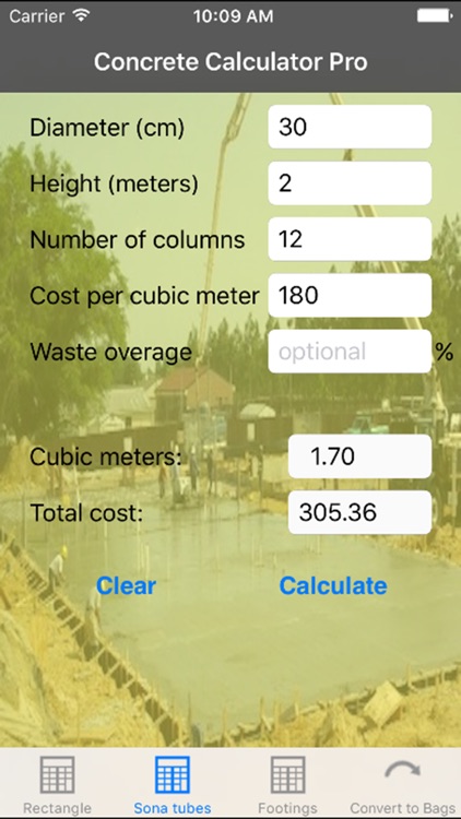 Concrete Calculator Pro Metric