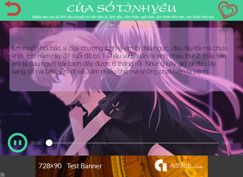 Screenshot #5 pour Cửa sổ tình yêu-Nghe radio VOV tư vấn tâm lý, tình yêu, tình dục, hôn nhân, gia đình...