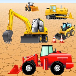 Puzzle avec des véhicules et des pelleteuse pour les bambins et les enfants: jouer avec les machines de construction !