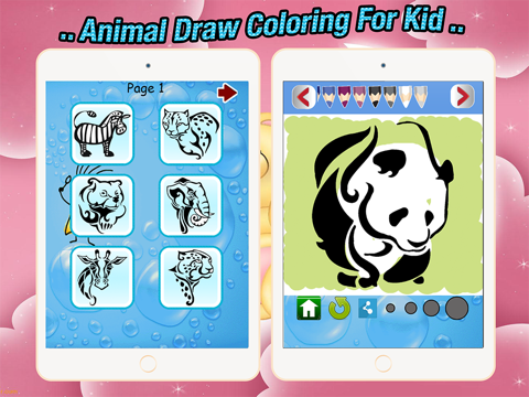 Animal Draw Coloring For Kid iPad screenshot