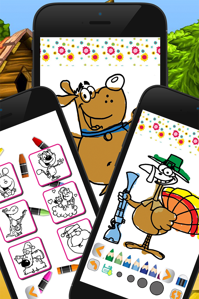 cartoon coloring page and book for kid