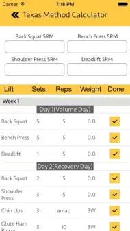 Texas Method Strength Calculator iphone bilder 2