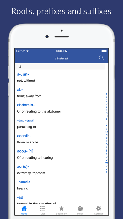 Screenshot #1 pour Medical Terminology - study tools