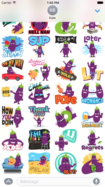 Eggplant Life: Emoji inspired stickers by EmojiOne