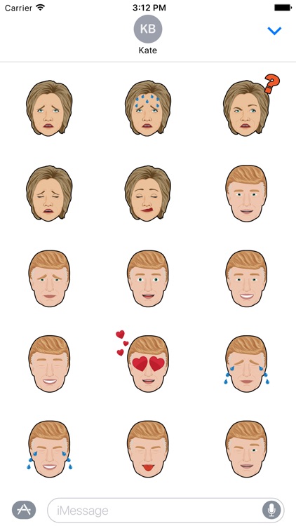 Hillary vs Trump - Stickers for iMessage