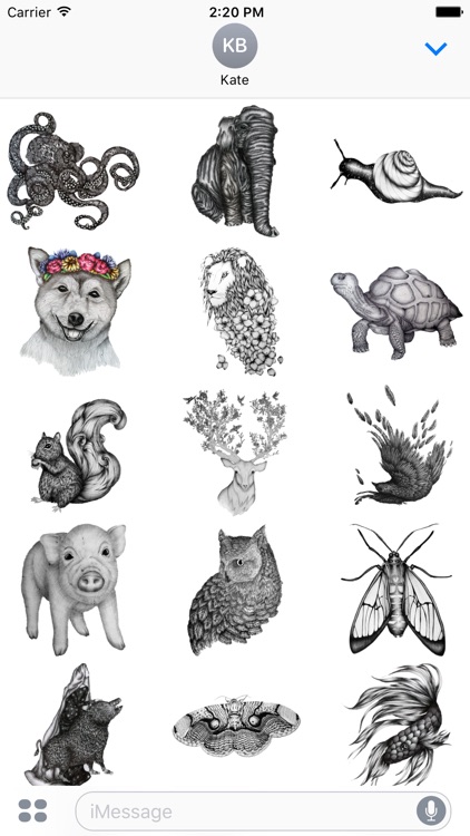 Ink Animals - Redbubble sticker pack