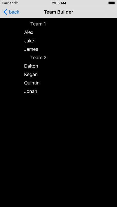 Team Builder iPhone screenshot 2 - Sports app