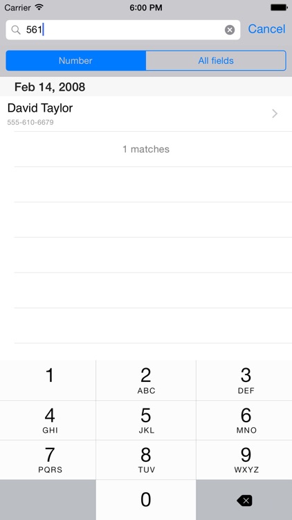 Contacts last entries & search screenshot-3