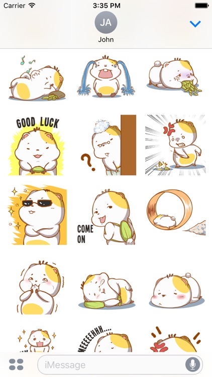Cute Hamster Stickers for iMessage by AMSTICKERS