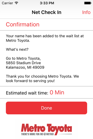 Net Check In - Metro Toyota screenshot 3