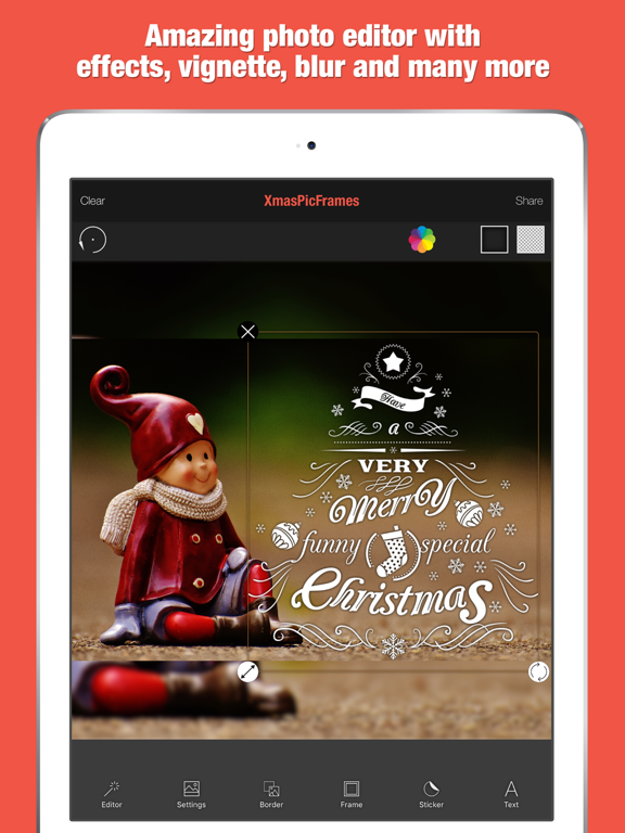 XmasPicFrames – Christmas & New Year Photo Frames iPad screenshot 4 - Photo & Video app