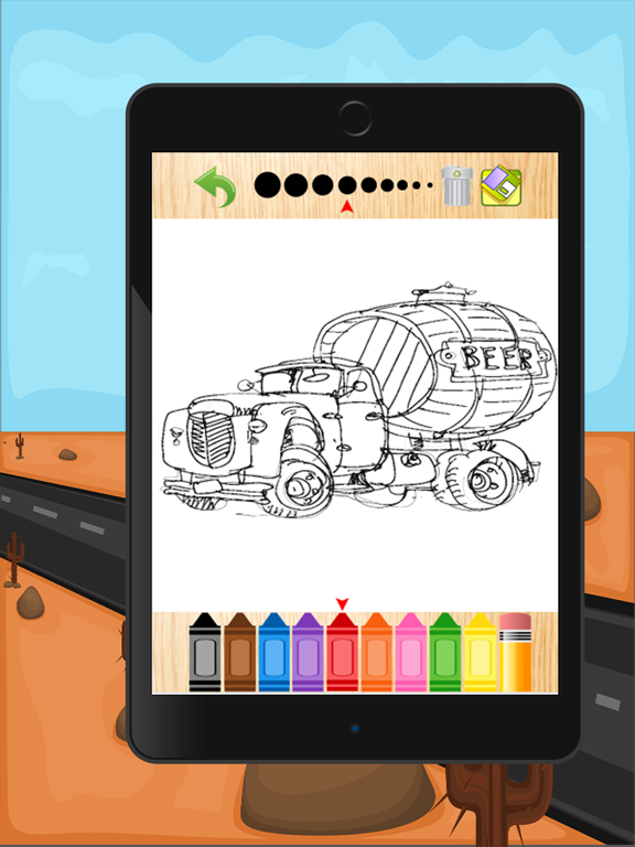 子供のためのゲームトラックの塗り絵。のおすすめ画像1