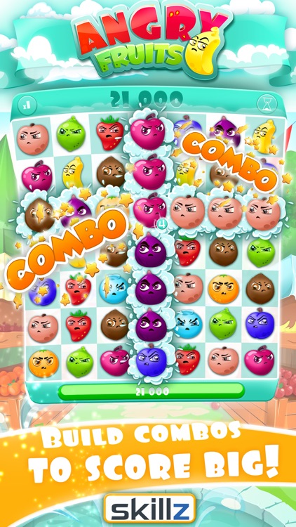 Angry Fruits 1 VS 1 Puzzle : Real Money Gaming