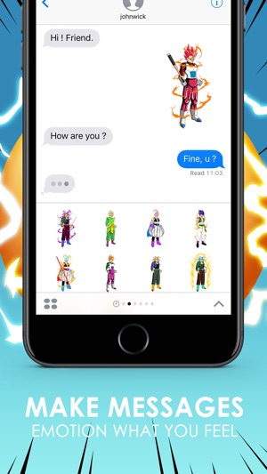 Saiyan Boy Emoji Sticker Keyboard Themes ChatStick(圖2)-速報App