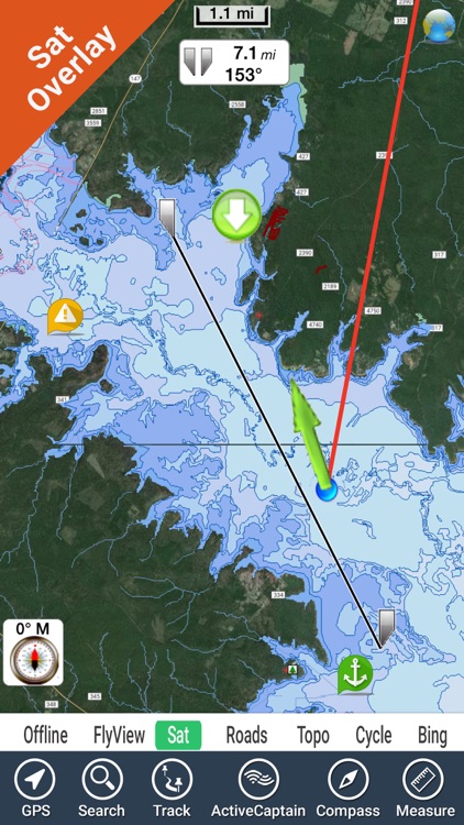 Sam Rayburn Reservoir HD GPS fishing chart offline