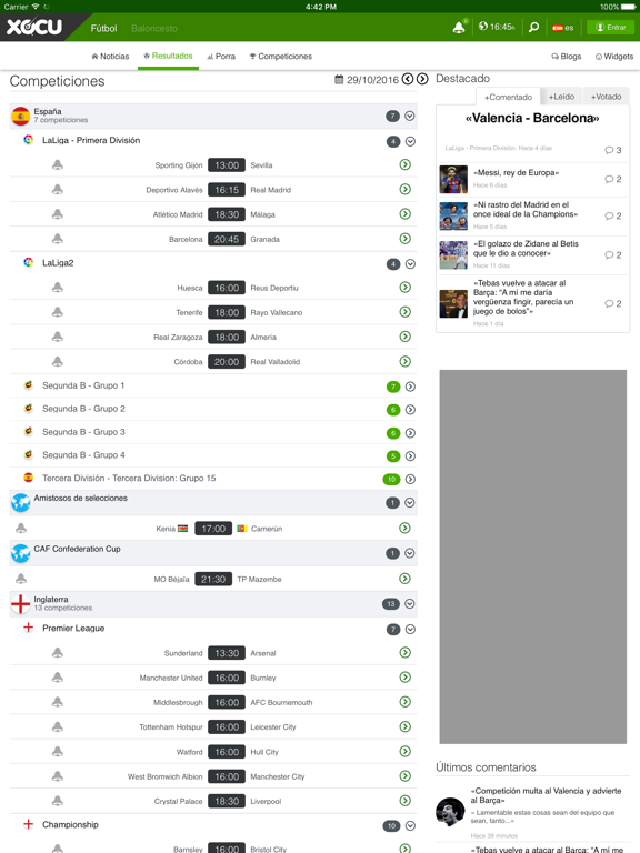 Screenshot #4 pour Xocu: Resultados, porras y noticias de fútbol
