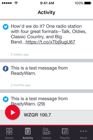 Скриншот из WZQR 100.7