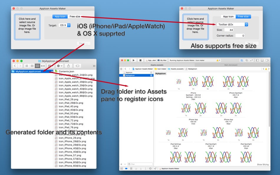AppIcon Assets Maker (macOS) Podle: Shuji Fukumoto AppIcon Assets Maker (macOS) Podle: Shuji Fukumoto