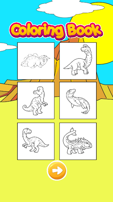 Dinosaur Planet Coloring Book Pages Kids & Adults iPhone screenshot